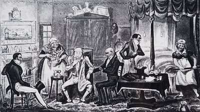 En mand, der lider af virkningerne af overforkælelse af Isaac Robert Cruikshank