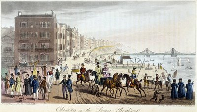 Characters on the Brighton - i "" The English Spy"" af Charles Molloy Westmacott, tegning af Robert Cruikshank, London Edition af Isaac Robert Cruikshank