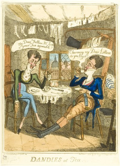 Dandyer til te af Isaac Robert Cruikshank