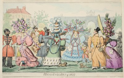 Monstrosities af 1827, pub. 1835 (håndfarvet gravering) af Isaac Robert Cruikshank