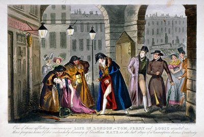 Scene i Covent Garden, Westminster, London, 1830 af Isaac Robert Cruikshank