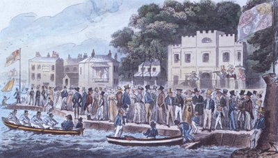 Promenade ved Cowes, 1825 af Isaac Robert Cruikshank
