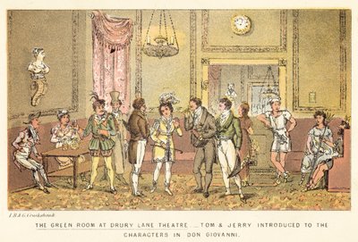 The Green Room på Drury Lane Theatre af Isaac, Robert and George Cruikshank