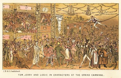 Tom, Jerry og Logic, i karakterer ved Grand Carnival af Isaac, Robert and George Cruikshank