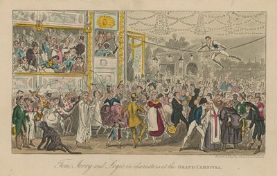 Tom Jerry og Logic i karakterer ved det store karneval af Isaac, Robert and George Cruikshank