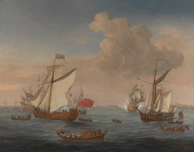 Skibe i Thames Estuary nær Sheerness af Isaac Sailmaker