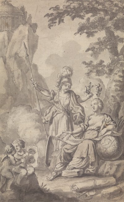 Frontispice for Town and Country Magazine, for Vol. II, nr. 1 af Isaac Taylor