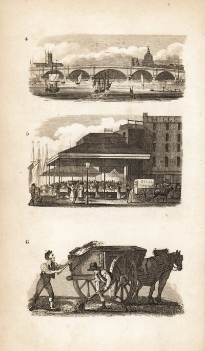 New London Bridge, Billingsgate og Scavenger af Isaac Taylor