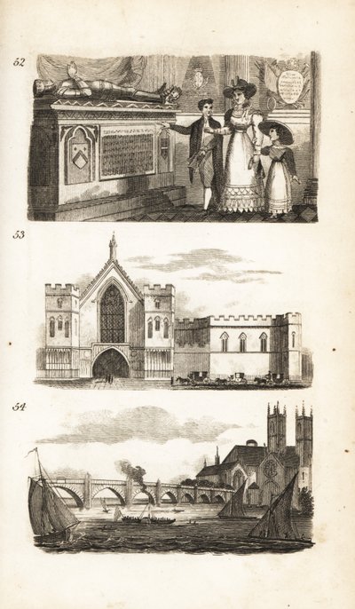 Grave i Westminster Abbey, Westminster Hall og Westminster Bridge af Isaac Taylor