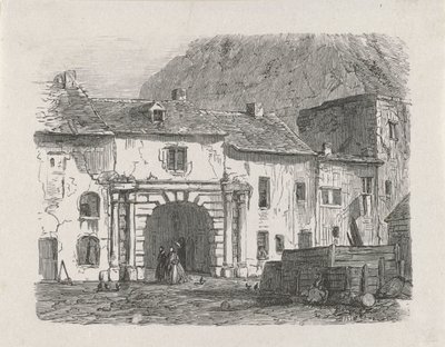 Port i Claussen-forstaden til Luxembourg City af Isaac Weissenbruch