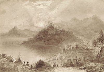 Klassisk landskab med tempel af Isaac Weld