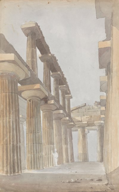 Det indre af det store tempel i Paestum af Isaac Weld