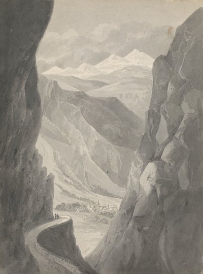 Pass of the Gemmi/ Descending til Leukas Bad (Schweiz) af Isaac Weld