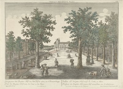 Udsigt over Buitenhof i Haag Vue du Buyten-Hof, a la Haye. (titel på objekt) af Isaac van Haastert