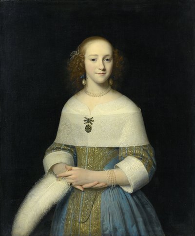 Portræt af en ung kvinde muligvis Susanna Reael, 1656 af Isaack Luttichuys