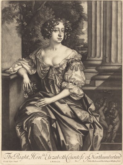 Den ærede Elizabeth grevinde af Northumberland af Isaak Beckett after Sir Peter Lely