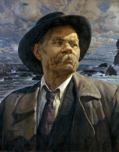 Portræt af forfatteren Maxim Gorky 1868-1939, 1936 af Isaak Israilevich Brodsky