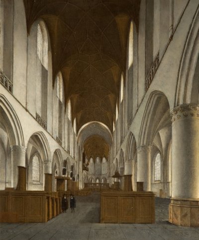 Det indre af Saint Bavo, Haarlem, 1680. af Isaak van Nickele