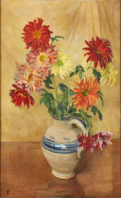Krysantemum (olie på lærred) af Isabel Codrington