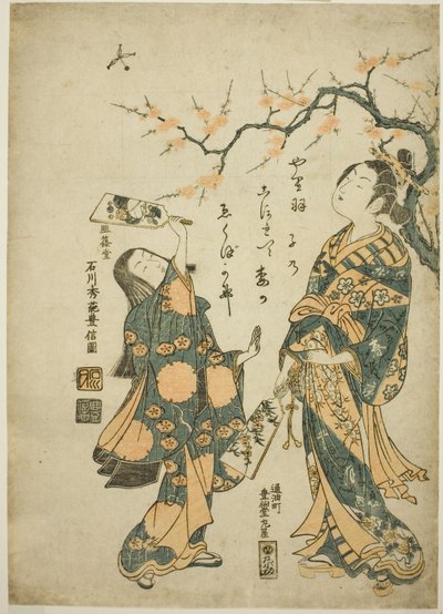 Battledore og fjerbold af Ishikawa Toyonobu