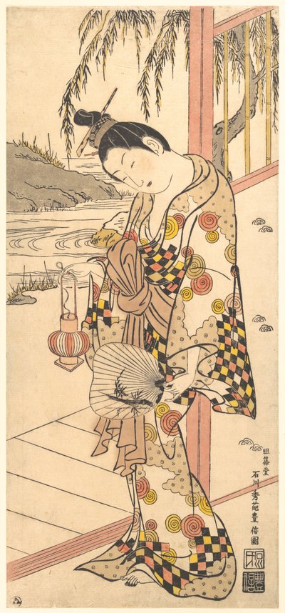 Ung dame i sommertøj af Ishikawa Toyonobu