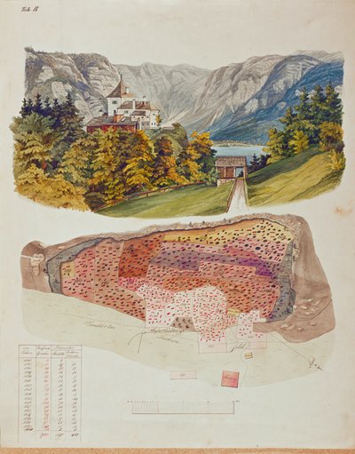 I 1846 begyndte mineingeniør og amatørarkæolog Johann Georg Ramsauer at grave i gravstedet over Hallstatt i Østrig ... af Isidor Engel