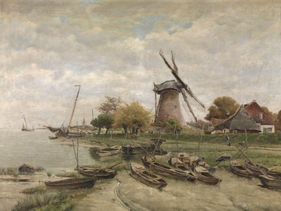 Schelde i Mariakerke (olie på lærred) af Isidore Meyers