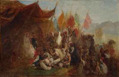 Skitse til modtagelse af kejser Napoleon III og kejserinde Eugénie..., 1860, ca. 1862-67. af Isidore Pils