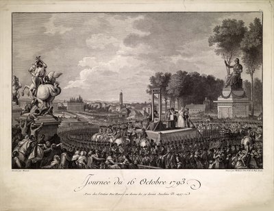 Dag 16. oktober 1793 Henrettelsen af ​​Marie Antoinette den 16. oktober 1793, ca. 1795. af Isidore Stanislas Helman