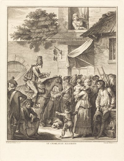 Den tyske Kvaksalver af Isidore Stanislas Helman after Jean Duplessi Bertaux