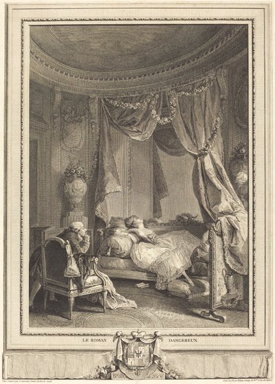 Den farlige roman af Isidore Stanislas Helman after Nicolas Lavreince