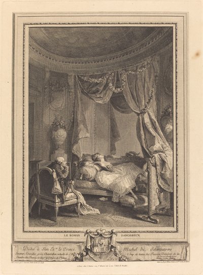 Den farlige roman af Isidore Stanislas Helman after Nicolas Lavreince
