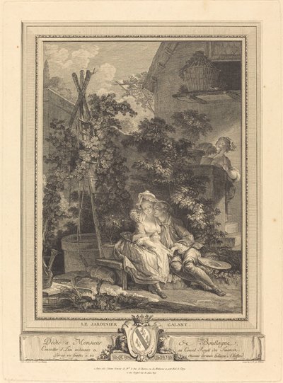 Den galante gartner af Isidore Stanislas Helman after Pierre Antoine Baudouin