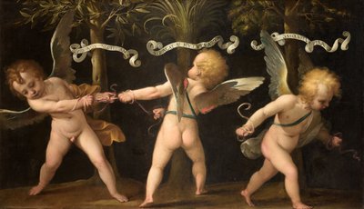Allegori med bevingede keruber, ca. 1635. af Isidoro Bianchi