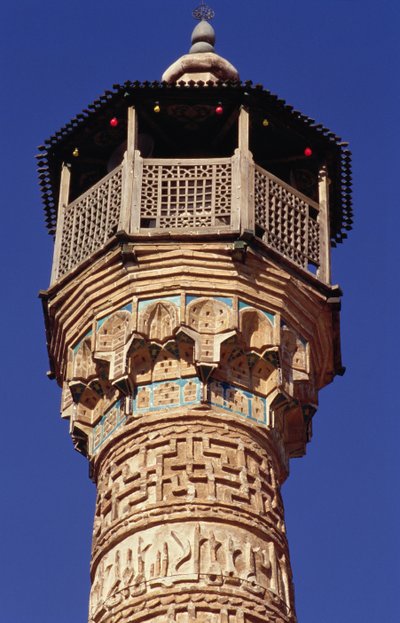 Udsøgt murværk på toppen af Semnan Minaret (mursten) af Islamic School