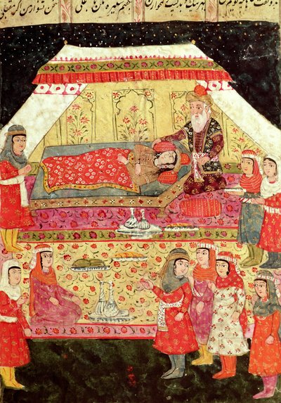 Haremscene, illustration fra "Shahnama" (Kongernes Bog), af Abu