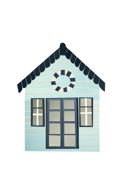 Strandhytte, 2014 (klippet papir) af Isobel Barber
