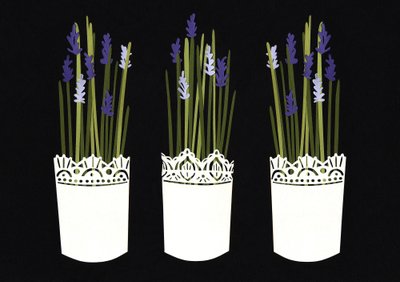 Lavendelpotter, 2014 (papir) af Isobel Barber