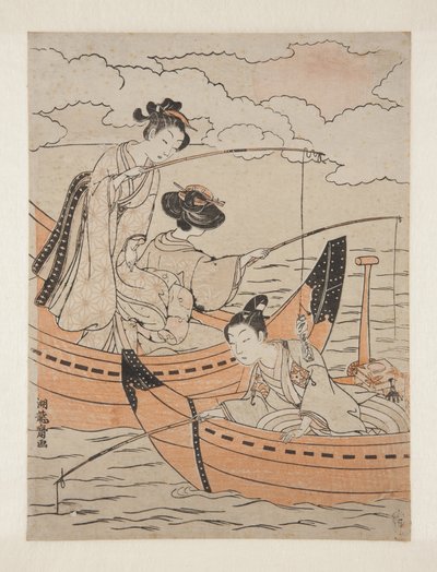 Boats of Love (Koi no fune) (træbloktryk i farver) af Isoda Koryusai