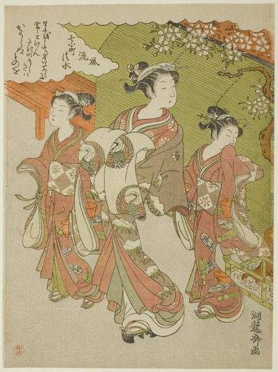 Ono no Komachi på besøg i Kiyomizu-templet, fra serien The Fashionable Seven Komachi (Furyu nana Komachi) af Isoda Koryusai