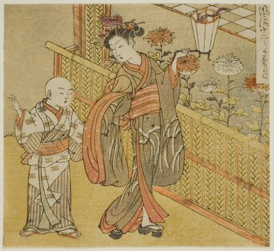 Den niende måned (Kikuzuki), fra serien "Fashionable Twelve Months (Furyu juni tsuki)" af Isoda Koryusai