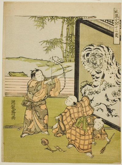 Tiger, fra serien "Fashionable Children with the Tove Signs of the Zodiac (Furyu kodomo juni shi)" af Isoda Koryusai