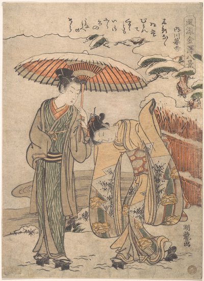 Aftensne ved Uchikawa af Isoda Koryusai
