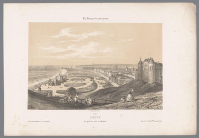 Udsigt over Dieppe fra slottet Dieppe. Vue générale prize du Château (titel på objekt) Contemporary France (serietitel) La France de nos jours (serietitel på objekt) af Isodore Laurent Deroy