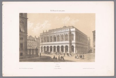 Udsigt over operahuset i Lyon Lyons. Le Grand Theatre (titel på objekt) Contemporary France (serietitel) La France de nos jours (serietitel på objekt) af Isodore Laurent Deroy