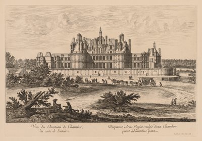 Udsigt over Palace of Chambord fra indgangen af Israël Silvestre