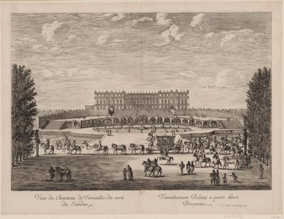 Udsigt over slottet i Versailles fra haven af Israël Silvestre