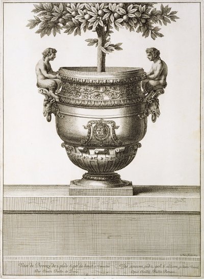 Bronzeurner som brugt til citrustræer, illustration fra 