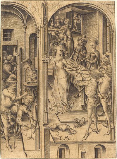 Halshugning af Johannes Døberen, ca. 1480. af Israhel van Meckenem