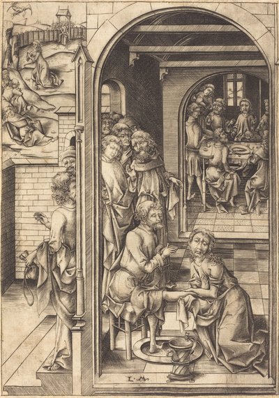 Kristus vasker apostlenes fødder, ca. 1480. af Israhel van Meckenem